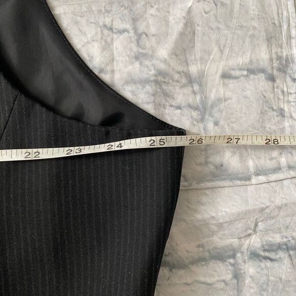 Caliborne XXL button front stripe vest w/adjustable back strap black - Picture 7 of 8